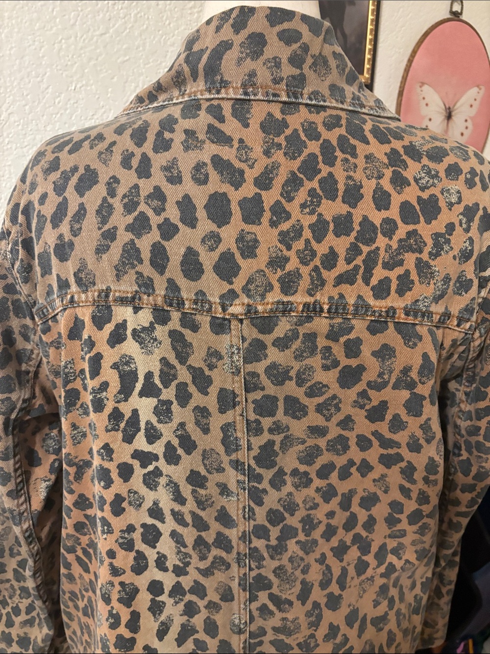 We The Free Monique Cheetah Denim Duster Jacket Size Large NWOT MSRP $228 - Picture 10 of 12
